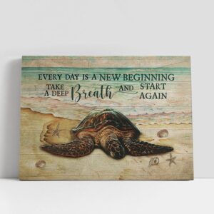 Christian Canvas Wall Art Turtle Beach Every Day Is A New Beginning Canvas Art Christian Canvas Art 1 x6mpgk.jpg