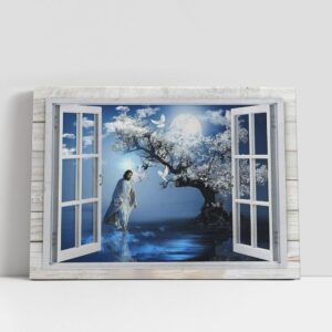 Christian Canvas Wall Art, Walking With Jesus…