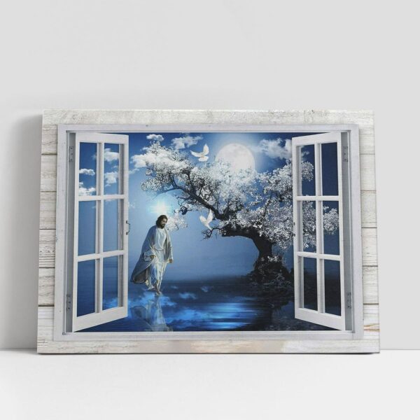 Christian Canvas Wall Art, Walking With Jesus Wall Art Canvas, Christian Canvas Art