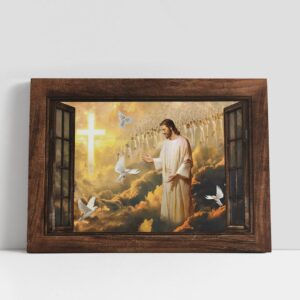 Christian Canvas Wall Art, Walking With Jesus…