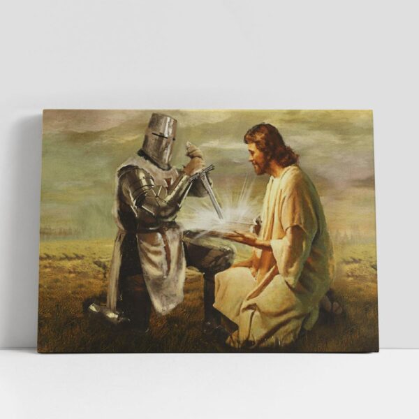 Christian Canvas Wall Art, Warrior And Jesus Bible Large Canvas, Christian Canvas Art