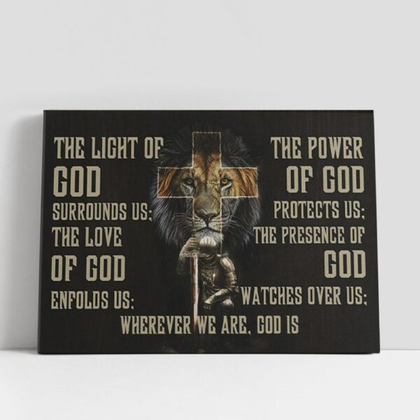 Christian Canvas Wall Art, Warrior Lion Of Judah Canvas Warrior Prayer For Protection Canvas Wall Art Print, Christian Canvas Art