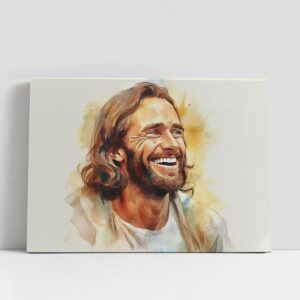 Christian Canvas Wall Art Watercolor Jesus Christ Laughing Canvas Prints Jesus Christ Picture Jesus Canvas Art Christian Canvas Art 1 o3qdku.jpg