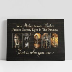 Christian Canvas Wall Art, Way Maker Miracle…