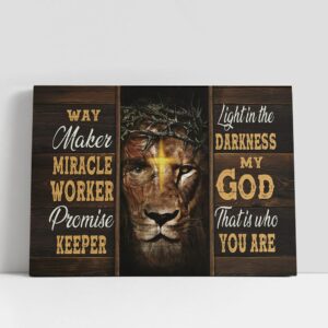 Christian Canvas Wall Art Way Maker Miracle Worker Promise Keeper Canvas Lion Of Judah Cross Canvas Art Decor Christian Canvas Art 1 yova1u.jpg