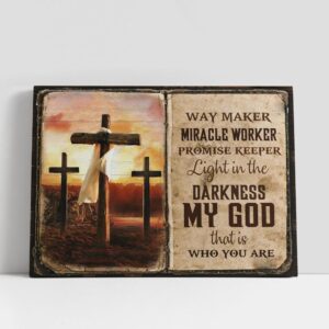 Christian Canvas Wall Art, Way Maker Miracle…