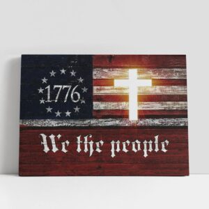 Christian Canvas Wall Art We The People Cross Us Flag Canvas Wall Art Christian Canvas Art 1 xrflrd.jpg