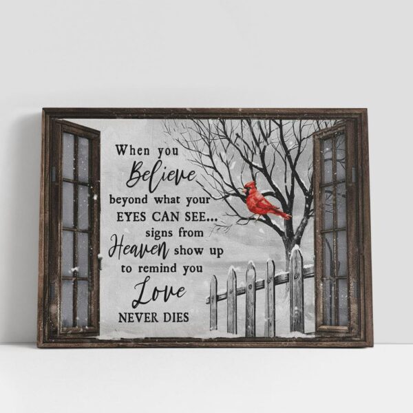 Christian Canvas Wall Art, When You Believe Love Never Dies Large Canvas, Christian Canvas Art