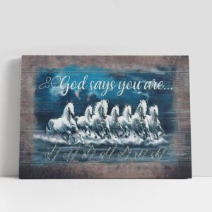 Christian Canvas Wall Art, White Horse God…