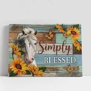 Christian Canvas Wall Art, White Horse Simply…