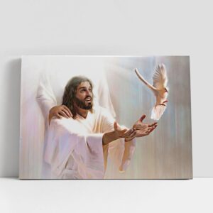 Christian Canvas Wall Art, White Jesus And…