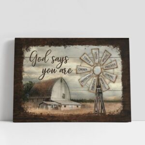 Christian Canvas Wall Art, Windmill Rustic Barn…