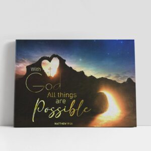 Christian Canvas Wall Art, With God All…