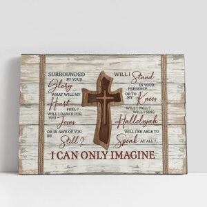 Christian Canvas Wall Art, Wooden Cross I…