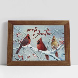 Christian Canvas Wall Art, cardinal Red cranberry…