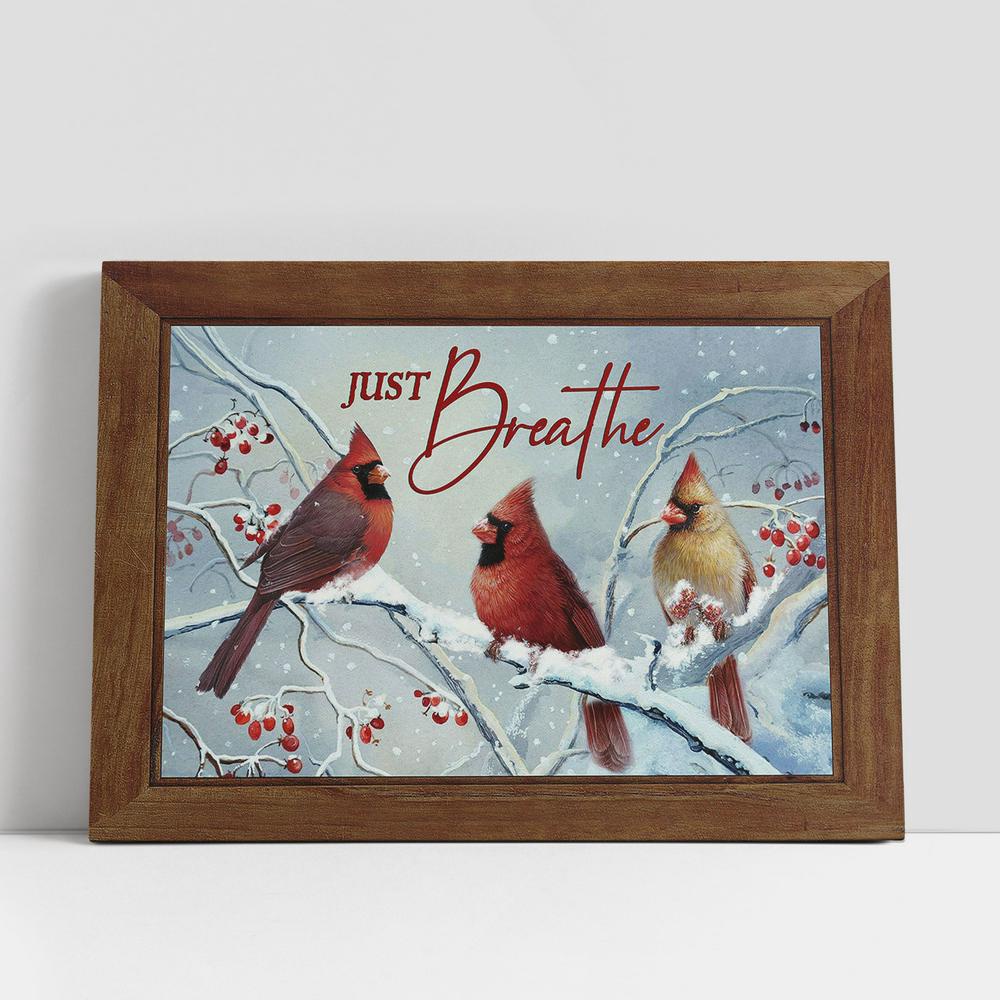 Christian Canvas Wall Art, cardinal Red cranberry Just breathe Canvas Wall Art Christian Canvas Wall Art, cardinal Red cranberry Just breathe Canvas Wall Art