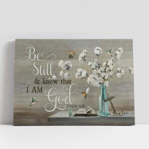 Christian Canvas Wall Art, cotton flower Hummingbird…