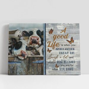 Christian Canvas Wall Art, dairy cow A…