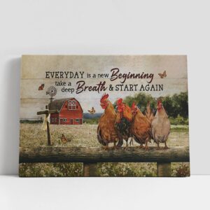 Christian Canvas Wall Art, rooster Everyday is…