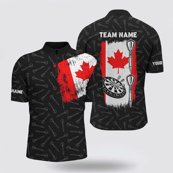 Dart Jerseys, Canada Flag Dart Jerseys Patriotic Darts Shirt For Men Dart Team Jersey, Custom Dart Jerseys