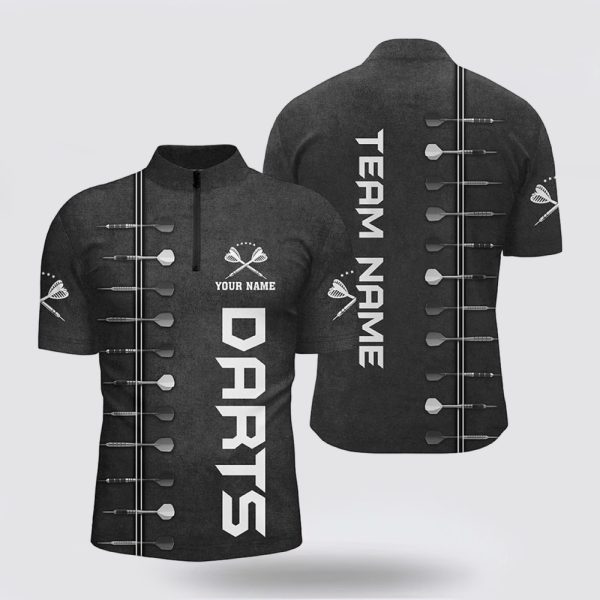 Dart Jerseys, Dart Jerseys 3D Printed Black White For Men, Custom Dart Jerseys