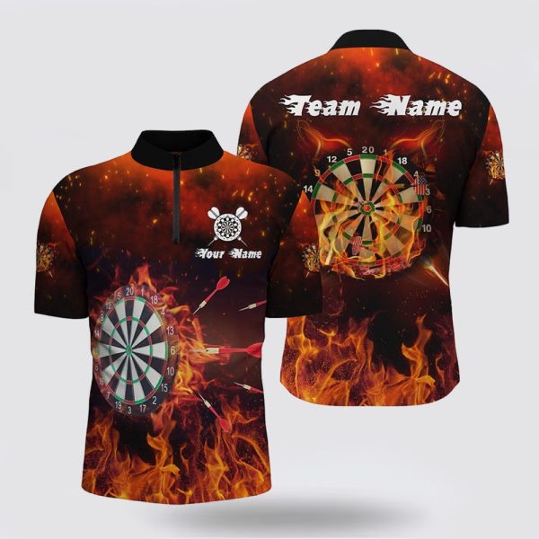 Dart Jerseys, Dart Jerseys For Men Fire Flame Darts Shirts, Custom Dart Jerseys