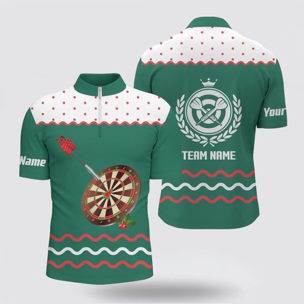 Dart Jerseys, Darts Christmas Green Dart Jerseys Darts Shirt For Men, Custom Dart Jerseys