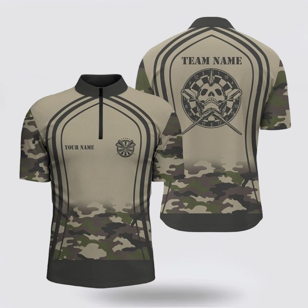 Dart Jerseys, Darts Skull Grim Reaper Dart Jerseys Camouflage Darts Shirt For Men, Custom Dart Jerseys