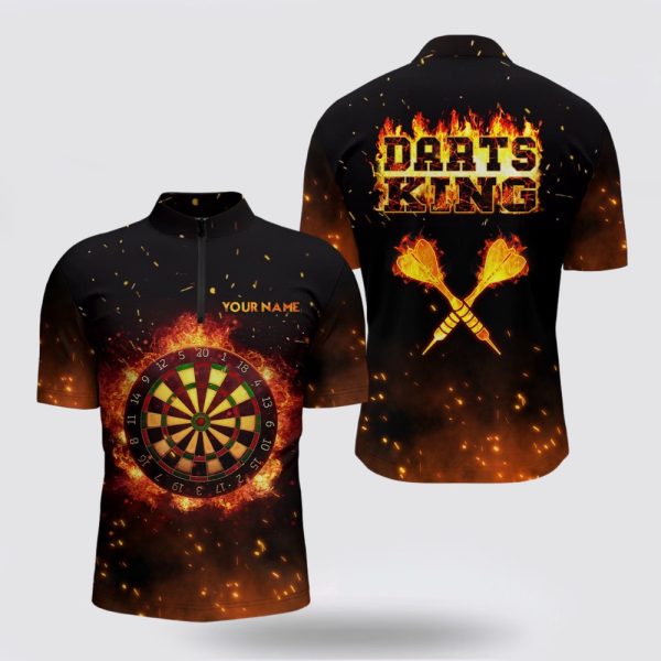 Dart Jerseys, Flame Darts King Dart Jerseys Fire For Men, Custom Dart Jerseys