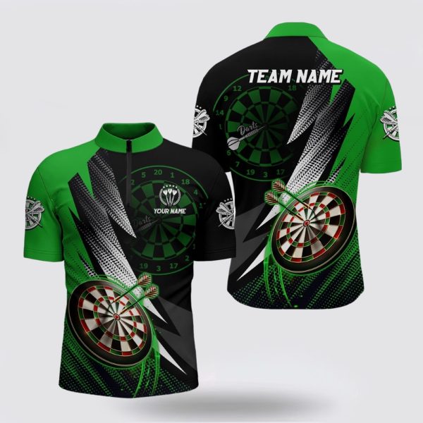 Dart Jerseys, Green Black Dart Jerseys Cool Shirt For Men, Custom Dart Jerseys