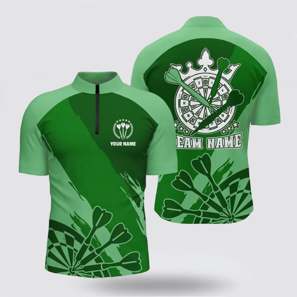 Dart Jerseys, Green Dart Jerseys Cool Darts Shirt For Men, Custom Dart Jerseys