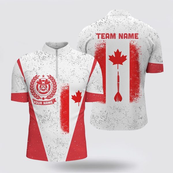 Dart Jerseys, Grunge Canada Flag Dart Dart Jerseys Patriotic Darts Shirt For Men, Custom Dart Jerseys