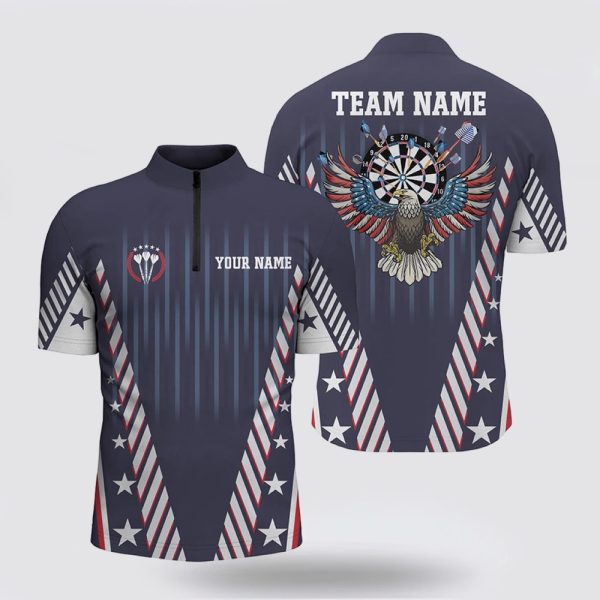 Dart Jerseys, Patriot Us Flag Dart Jerseys Navy Eagle Darts Shirt For Men, Custom Dart Jerseys