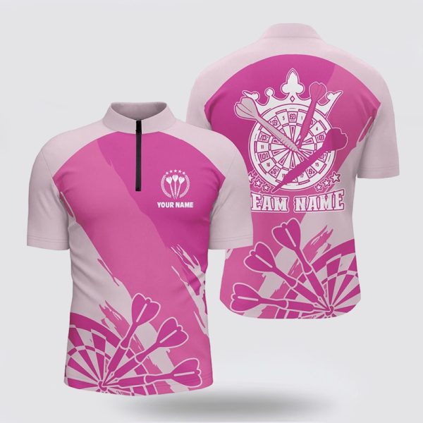 Dart Jerseys, Pink Dart Jerseys Pink Cool Dart Shirt For Men, Custom Dart Jerseys