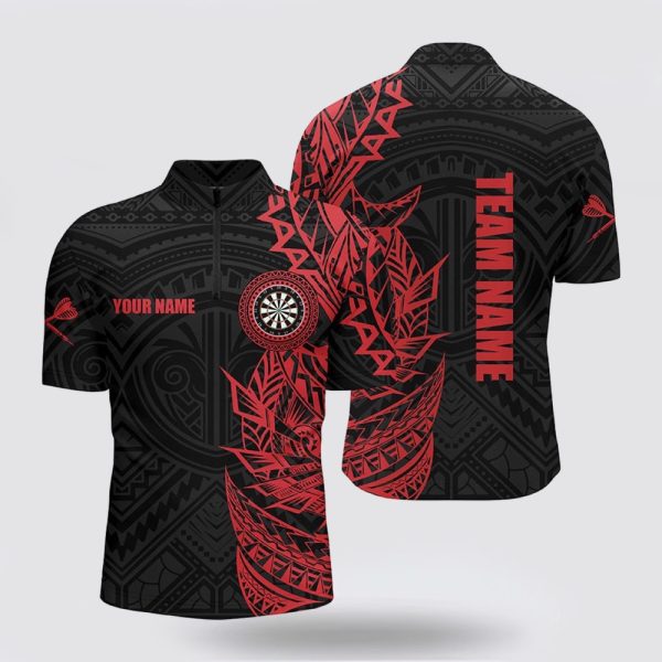 Dart Jerseys, Red Tribal Dart Jerseys Darts Shirt For Mens, Custom Dart Jerseys