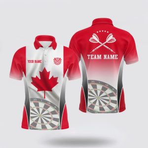 Darts Polo Shirt, 3D Canadian Flag Patriotic…