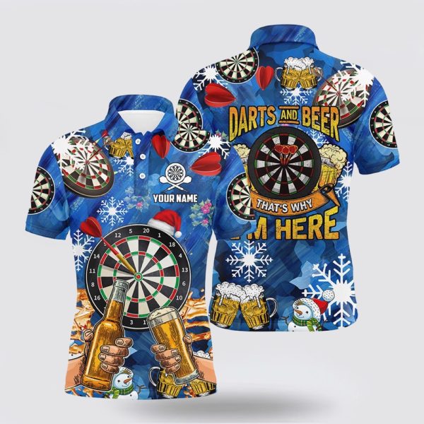 Darts Polo Shirt, Darts And Beer Personalized Darts Men Polo Shirt Custom Christmas, Darts Polo Shirt Design