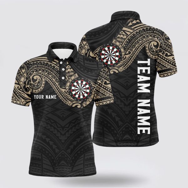 Darts Polo Shirt, Personalized Champion Tribal Men Darts Polo Shirt Custom Darts Shirts, Darts Polo Shirt Design