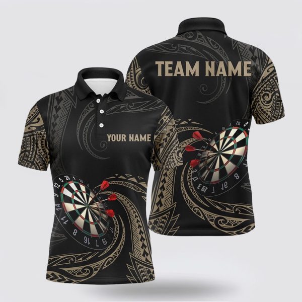 Darts Polo Shirt, Personalized Roll Tribal Men Darts Polo Shirts Custom Darts Shirtss, Darts Polo Shirt Design