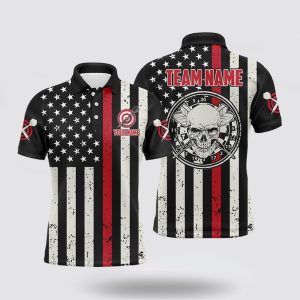 Darts Polo Shirt, Personalized Skull American Flag…