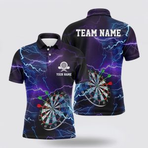 Darts Polo Shirt, Personalized Thunder Lightning Purple…