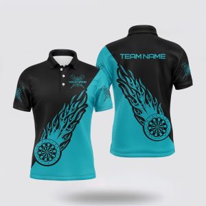 Darts Polo Shirt, Personalized Turquoise & Black…