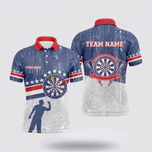 Darts Polo Shirt, Retro American Flag Mens…