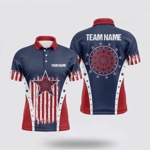 Darts Polo Shirt, Retro American Flag Mens…