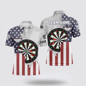 Darts Polo Shirt, Ripped American Flag Mens…