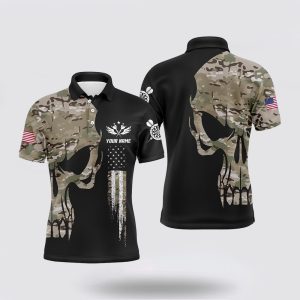 Darts Polo Shirt, Skull Camouflage American Flag…