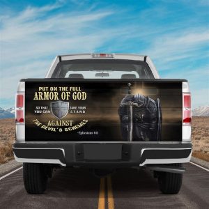 Jesus Tailgate Wrap, Christ Warrior Tailgate Wrap Armor Of God Christian Car Decoration Tailgate Wrap