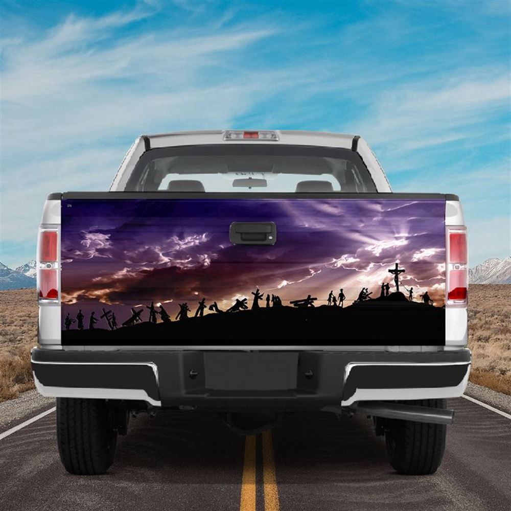 Jesus Tailgate Wrap, Christian Carry Cross Jesus On Cross Tailgate Wrap Graphic Decal Christian Holy Bible Gift Idea Tailgate Wrap