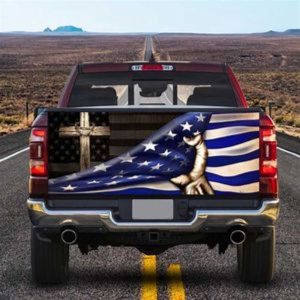 Jesus Tailgate Wrap Christian Cross Thin Blue Line Flag Tailgate Wrap Decal Jesus Lovers Gift American Lovers Gift Idea Tailgate Wrap 1 zuc2px.jpg
