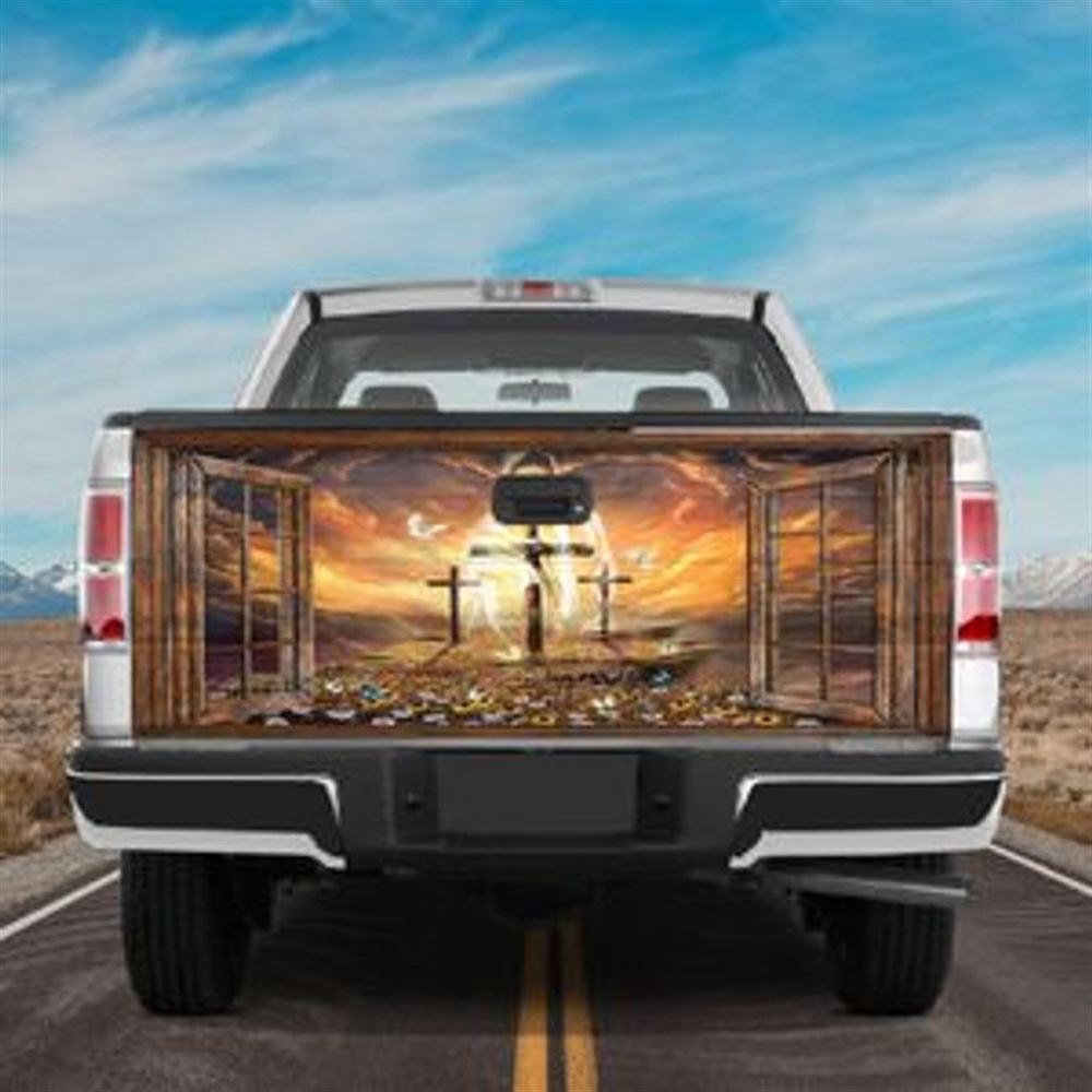 Jesus Tailgate Wrap, Christian Cross Window Tailgate Wrap Decal Jesus Lovers Gift Idea Truck Decoration Tailgate Wrap